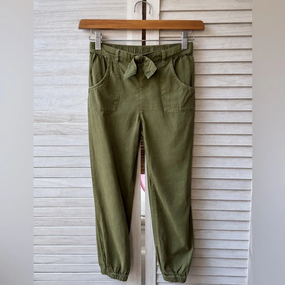OshKosh B’gosh Olive Green Jogger Pants Girls 5T Utility Tie Waist Casual